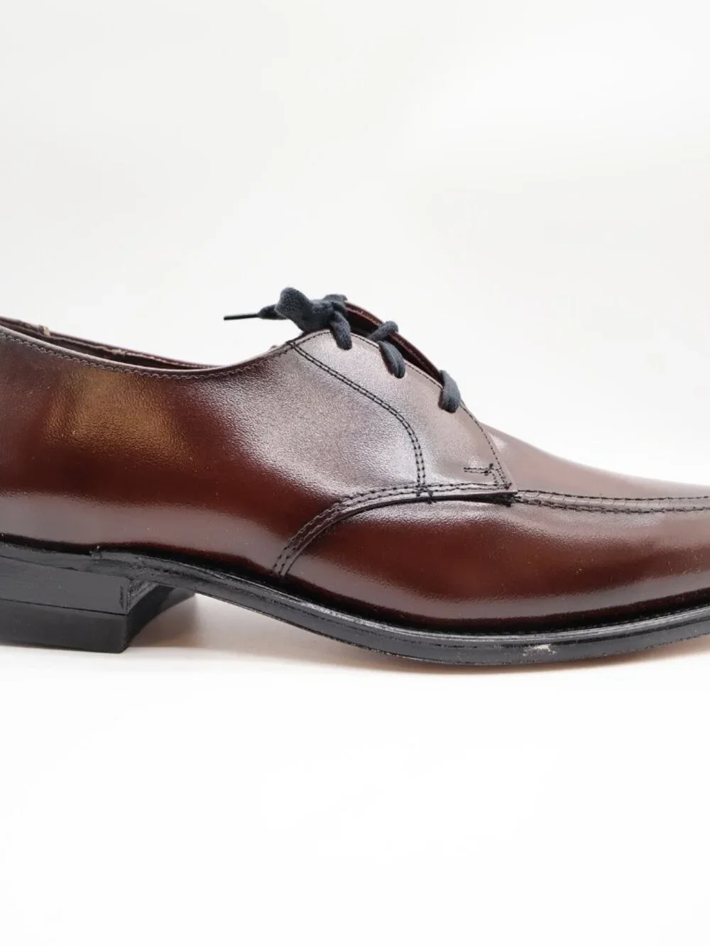 Nunn Bush Bristol Derby Dress Shoes Mens 10 D Mahogany Leather NOS